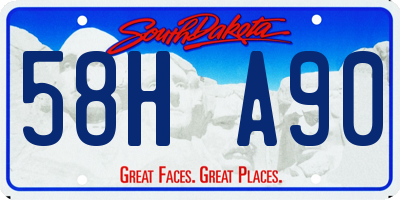 SD license plate 58HA90