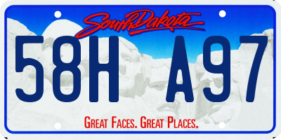 SD license plate 58HA97
