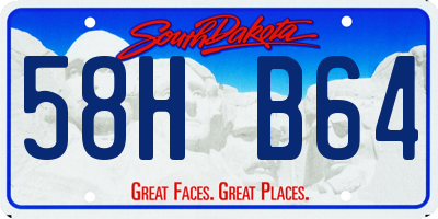 SD license plate 58HB64