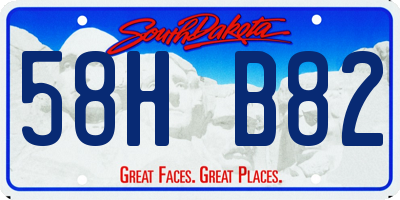SD license plate 58HB82