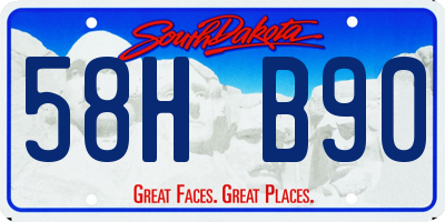 SD license plate 58HB90