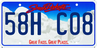SD license plate 58HC08