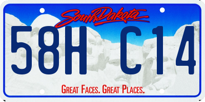 SD license plate 58HC14