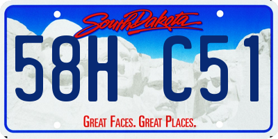 SD license plate 58HC51