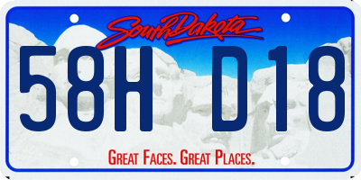 SD license plate 58HD18