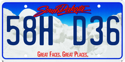 SD license plate 58HD36