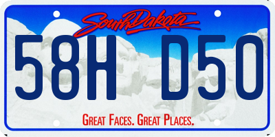 SD license plate 58HD50