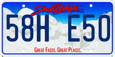 SD license plate 58HE50