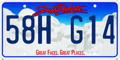 SD license plate 58HG14