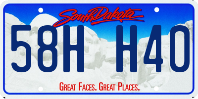 SD license plate 58HH40