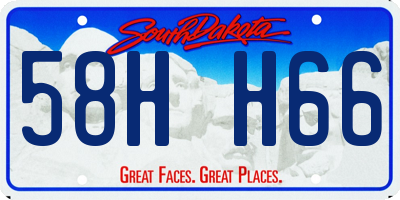 SD license plate 58HH66