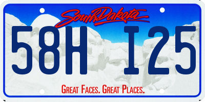 SD license plate 58HI25