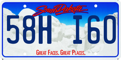 SD license plate 58HI60