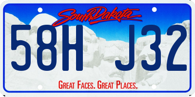SD license plate 58HJ32