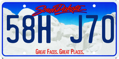 SD license plate 58HJ70