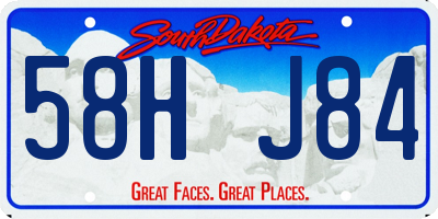 SD license plate 58HJ84