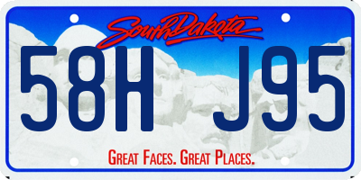 SD license plate 58HJ95