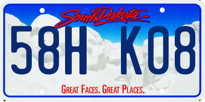 SD license plate 58HK08