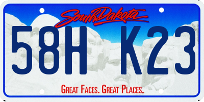 SD license plate 58HK23