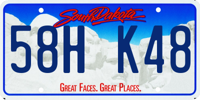 SD license plate 58HK48