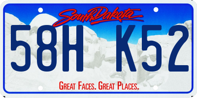 SD license plate 58HK52