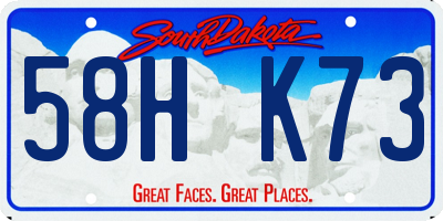 SD license plate 58HK73