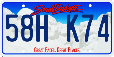 SD license plate 58HK74