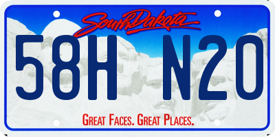 SD license plate 58HN20