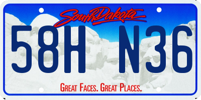 SD license plate 58HN36