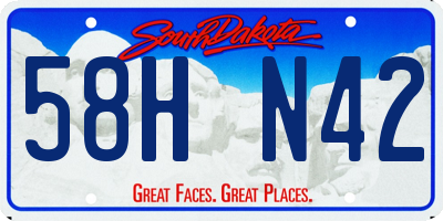 SD license plate 58HN42