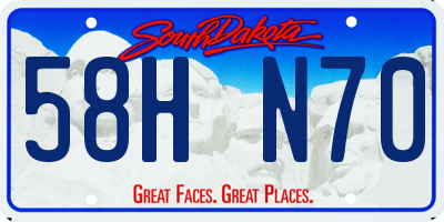 SD license plate 58HN70