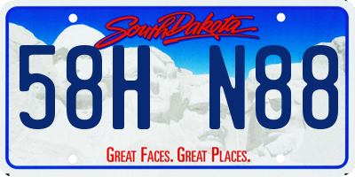 SD license plate 58HN88