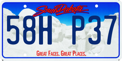 SD license plate 58HP37