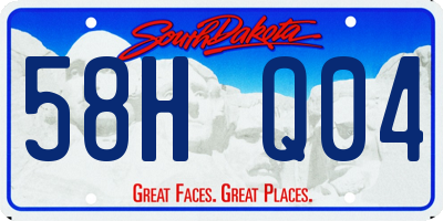 SD license plate 58HQ04