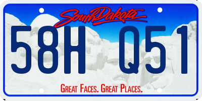 SD license plate 58HQ51