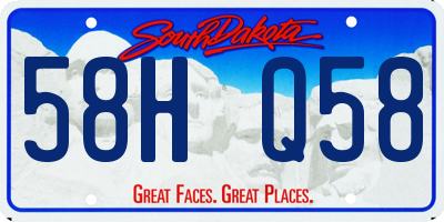 SD license plate 58HQ58
