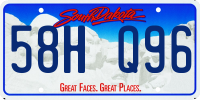 SD license plate 58HQ96