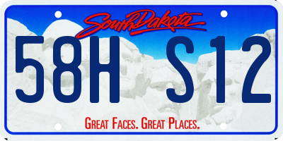 SD license plate 58HS12