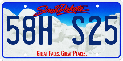 SD license plate 58HS25