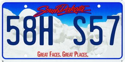SD license plate 58HS57