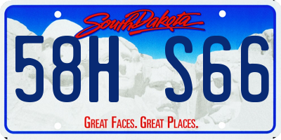SD license plate 58HS66