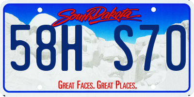 SD license plate 58HS70