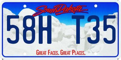 SD license plate 58HT35