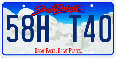 SD license plate 58HT40
