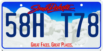 SD license plate 58HT78