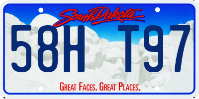 SD license plate 58HT97
