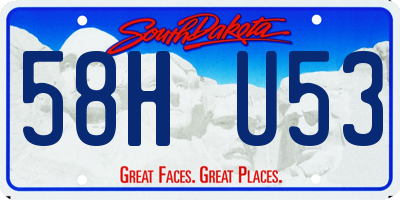 SD license plate 58HU53