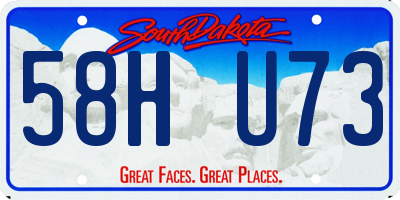 SD license plate 58HU73