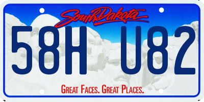 SD license plate 58HU82