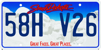 SD license plate 58HV26